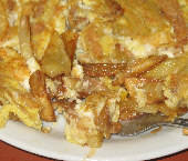 Potato omelet with feta cheese