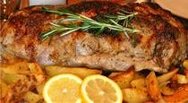 A Traditional Roast Leg of Lamb with Potatoes