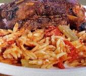 Roasted Lamb with Orzo Pasta