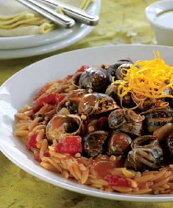 Orzo Pilaf with Snails and Chios Mastiha Oil - Rhodes