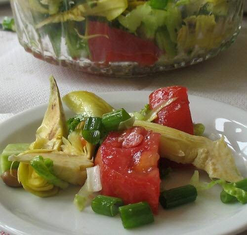 Fresh (Uncooked) Artichoke Salad - Aginara Salata