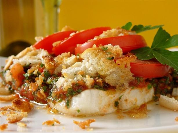 Baked Fish with Tomatoes (Spetsiota) 