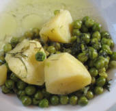 Dilled Peas with Potatoes - Arakas me Patates