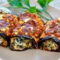 Grilled Eggplant Rolls Stuffed with Spinach and Feta Cheese