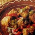 Meatballs in Sauce with Peppers - Keftethakia me Piperies