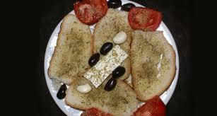 Bread with Vinegar,Olive Oil, and Salted Sardines from Lefkada