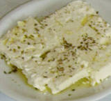 Feta cheese with oregano and olive oil