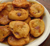 Tiganites with petimezi syrup