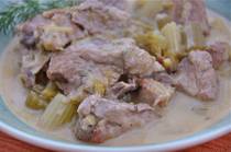 Pork Stew with Celery and Avgolemono Sauce