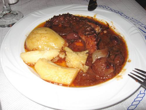 (Htapodi krasato) and Lemon Potatoes