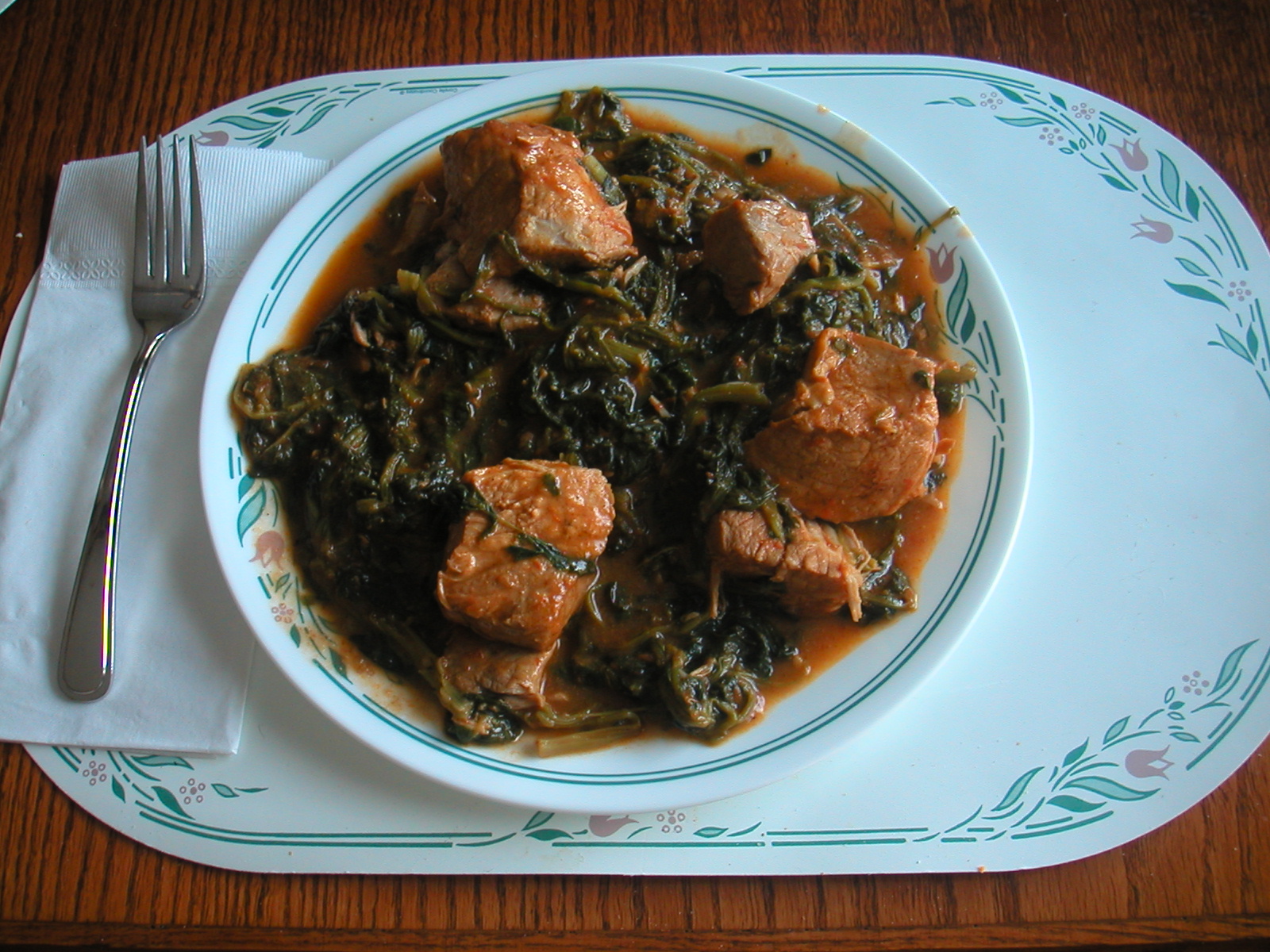 Pork with Spinach