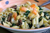 Pasta with Lemon Roasted Shrimp