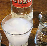 Ouzo with ice and water