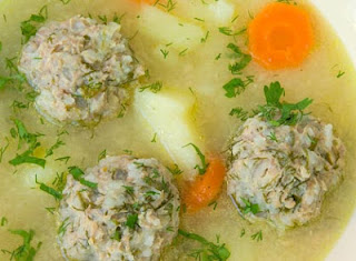 Youvarlakia-Lamb and rice meat balls in a creamy lemon sauce