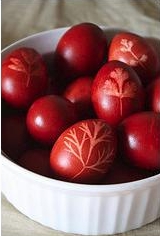 Easter Eggs Dyed with Onion Skins - Avga Bamena me Kremithofilla