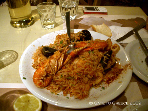 Rice with Shrimps and Mussels - Rizi tou psara