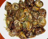 Popping fried snails with rosemary