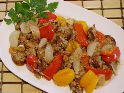 Country Sausage with Peppers and Tomato