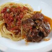 Lamb in a Red Sauce with Bell Peppers - Arnaki Kokkinisto