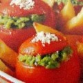 Stuffed Tomatoes with Peas - Domates Yemistes me Araka